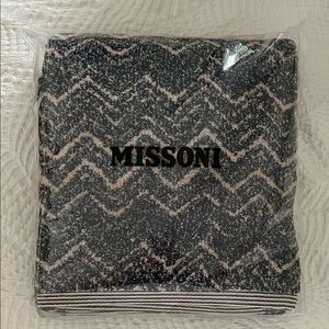 Missoni Black & Beige Terry Zigzag Bath Sheet